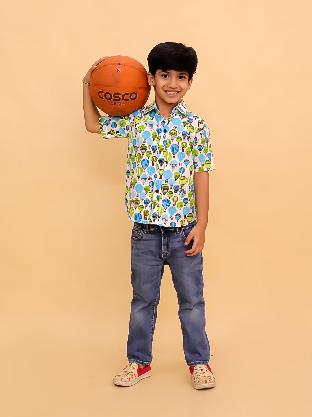 Little Lift Off Multi Color Cotton Half Sleeve Shirt For Boys