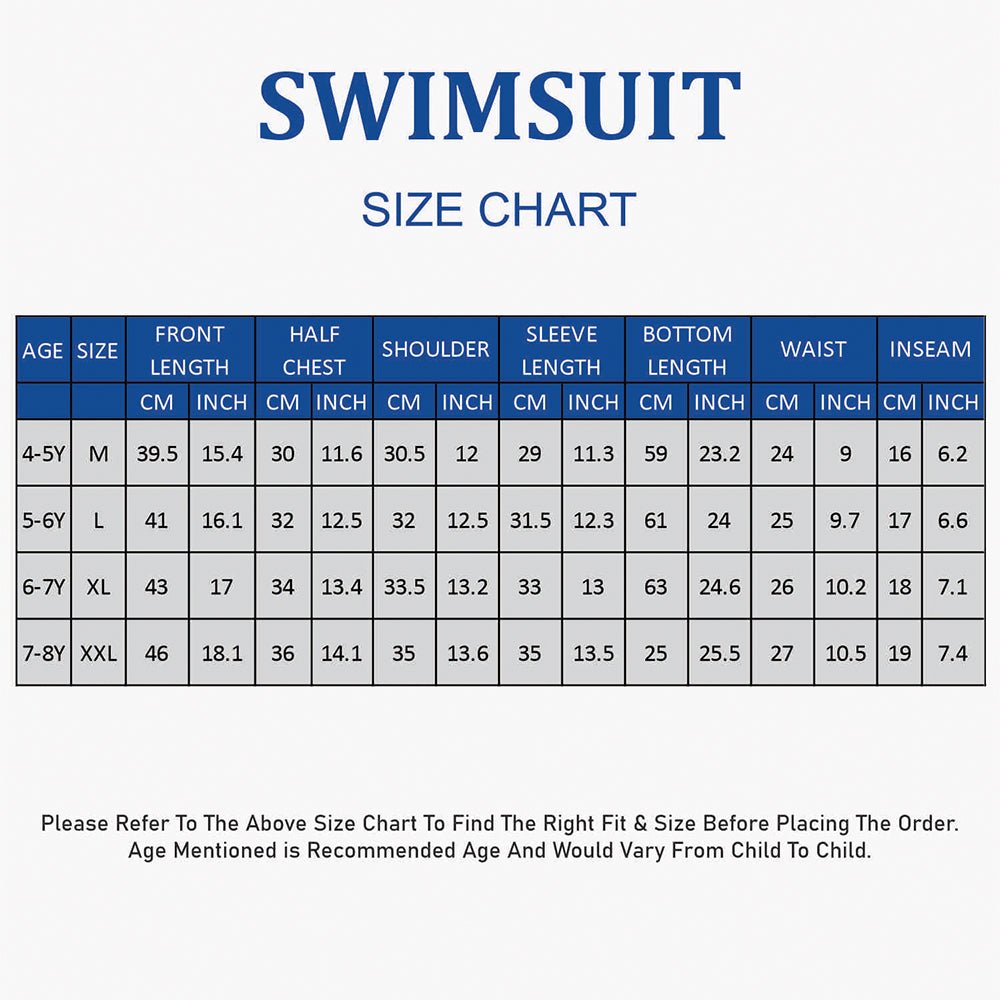 Purple Geometric Printed Kids Full Length UPF 50+ Swimwear With Free Washbag