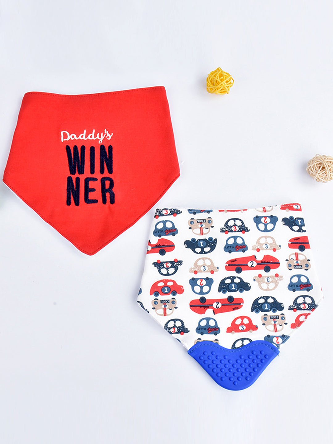 Multicolor Little Surprise Box 2 Pc Silicone Teether Flap Bibs For Babies