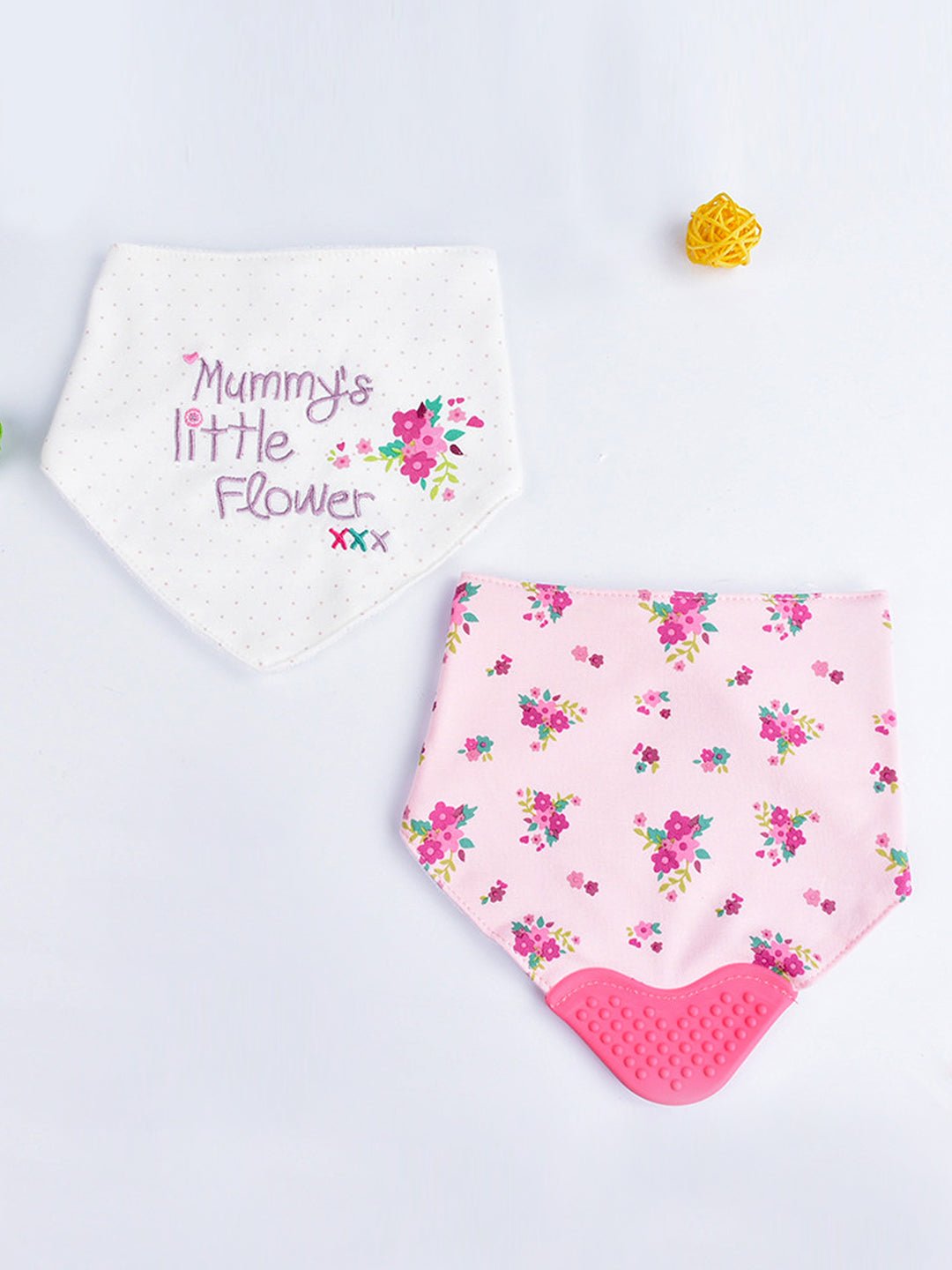 Multicolor Little Surprise Box 2 Pc Silicone Teether Flap Bibs For Babies