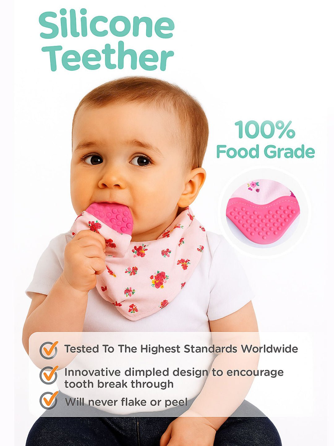 Multicolor Little Surprise Box 2 Pc Silicone Teether Flap Bibs For Babies
