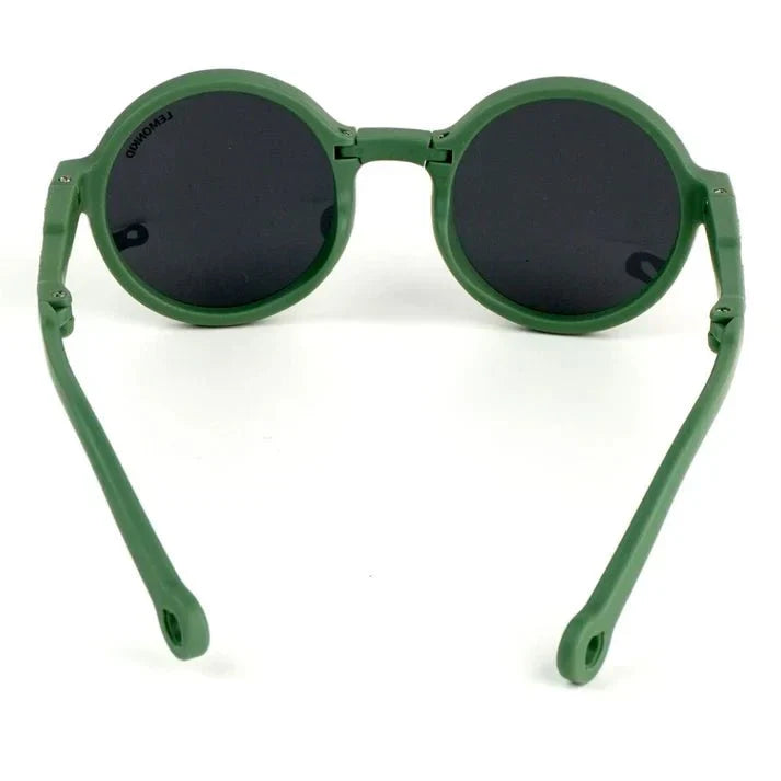 Little Surprise Box 3Fold Round Frame Anti Ultraviolet Toddler Sunglasses With Hardcase