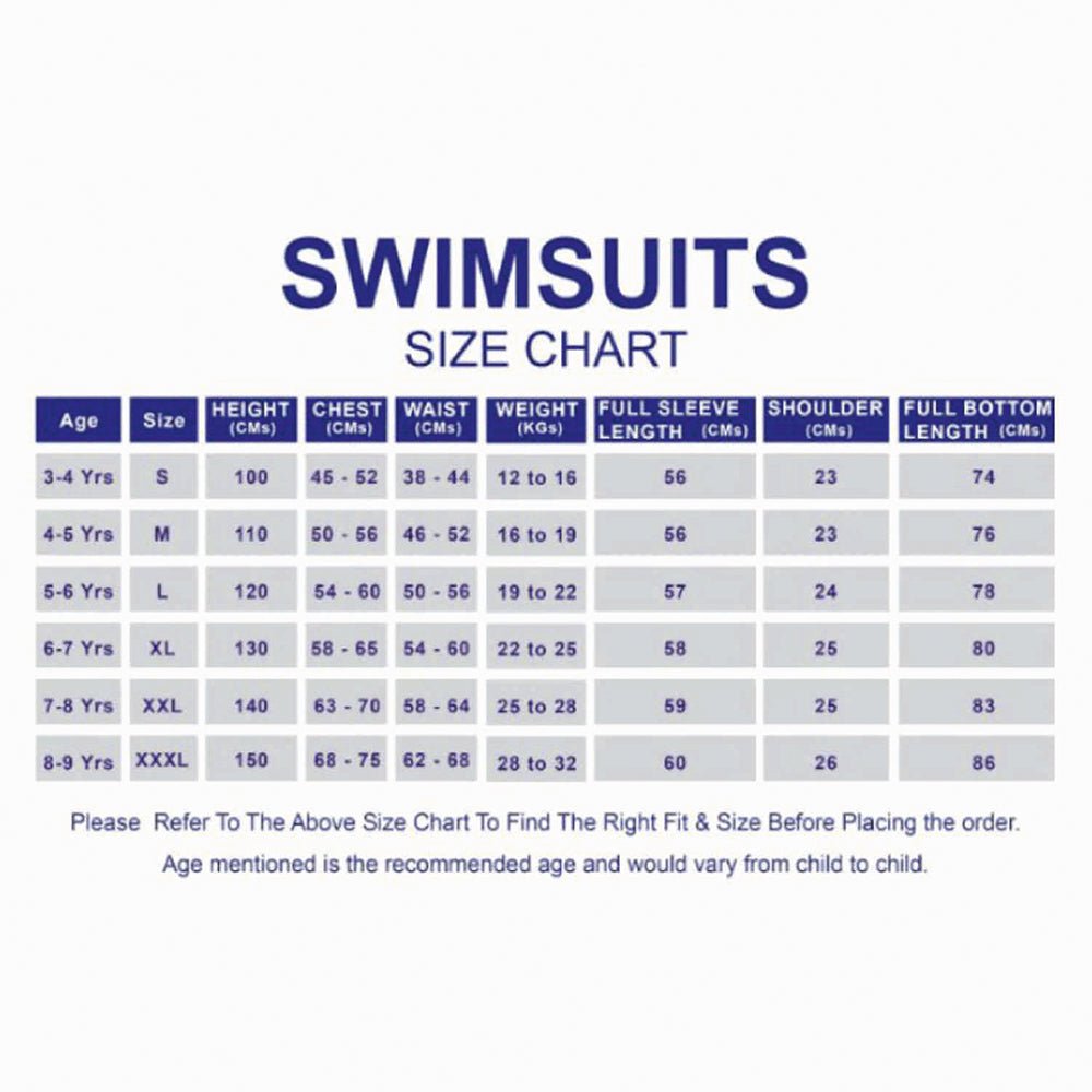 Blue Leaf Printed Kids UPF 50+ Full Length Swimsuit With Free Washbag & Cap