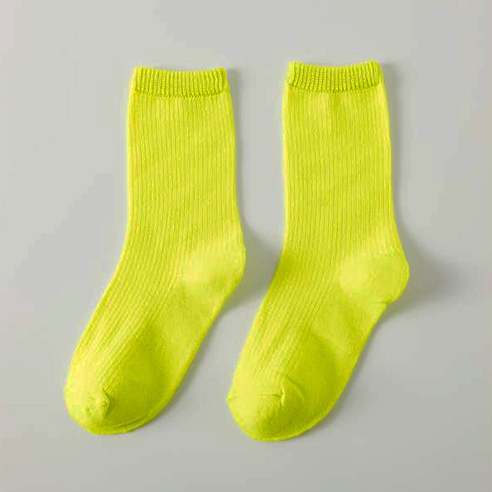 Little Surprise Box Fluorescent Green Violet Pink Socks Set For Kids