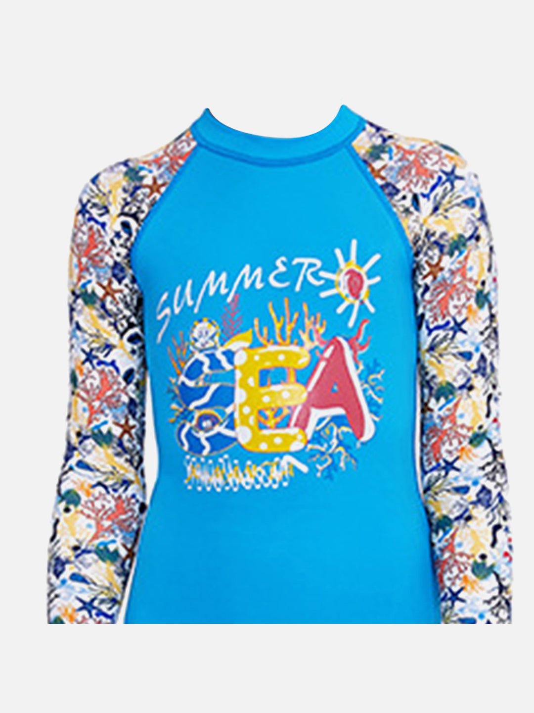 Blue Fauna Printed Kids UPF 50+ 2pcs Swimwear With Matching Swim Bag