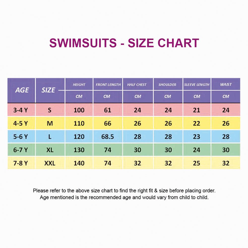 Pink Dive and Sail Printed Kids Knee Length UPF 50+ Swimwear With Free Washbag