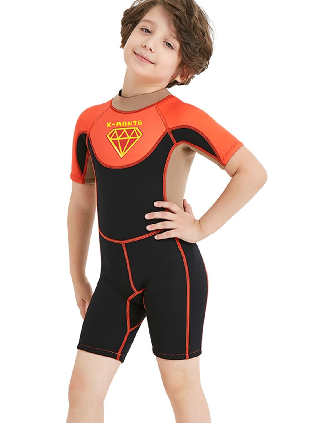 Combo of 1 Kids Superhero Neoprene Knee Length Swimwear