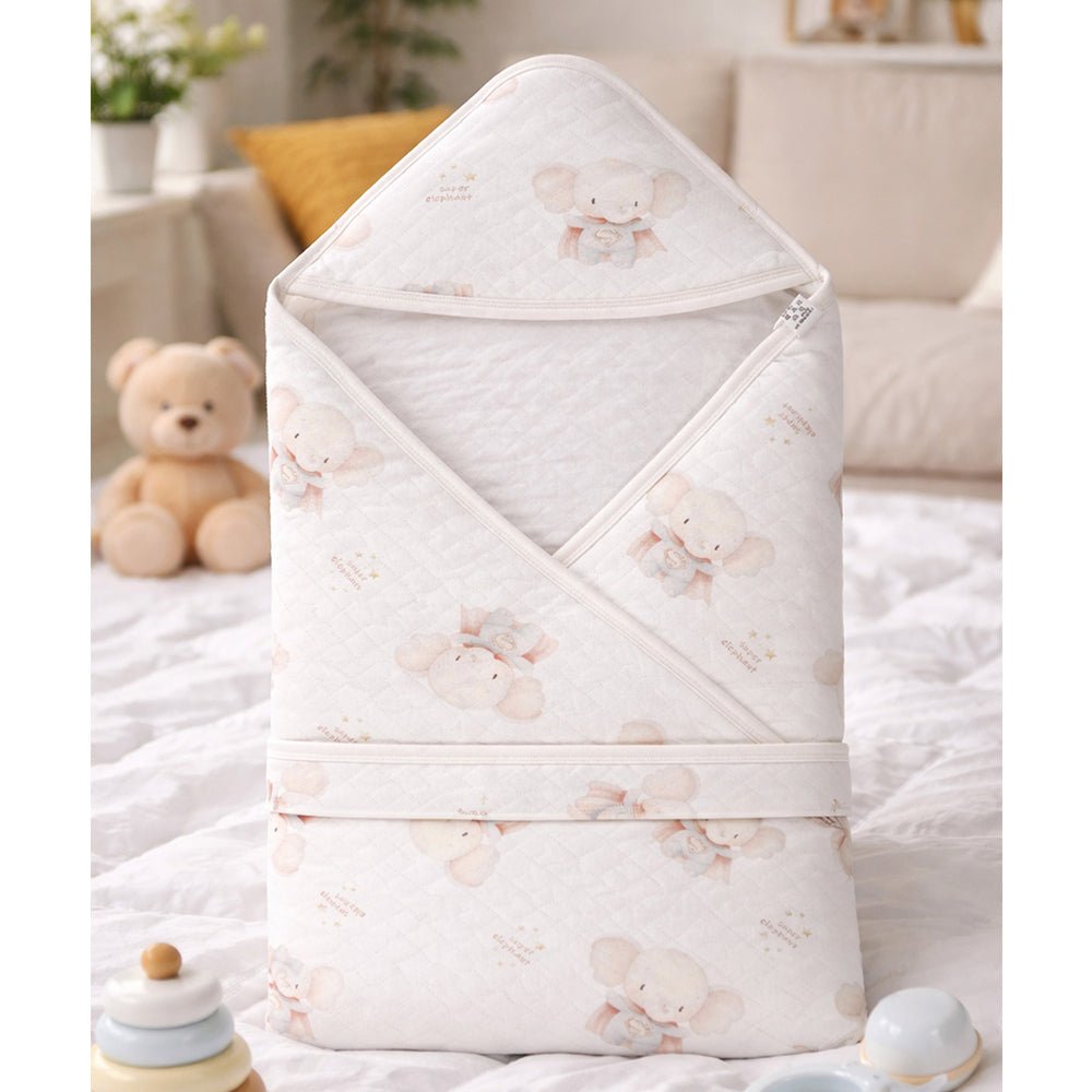 Superhero Elephant 1 PC Kids Quilted Cotton Baby Wrapper With Hood