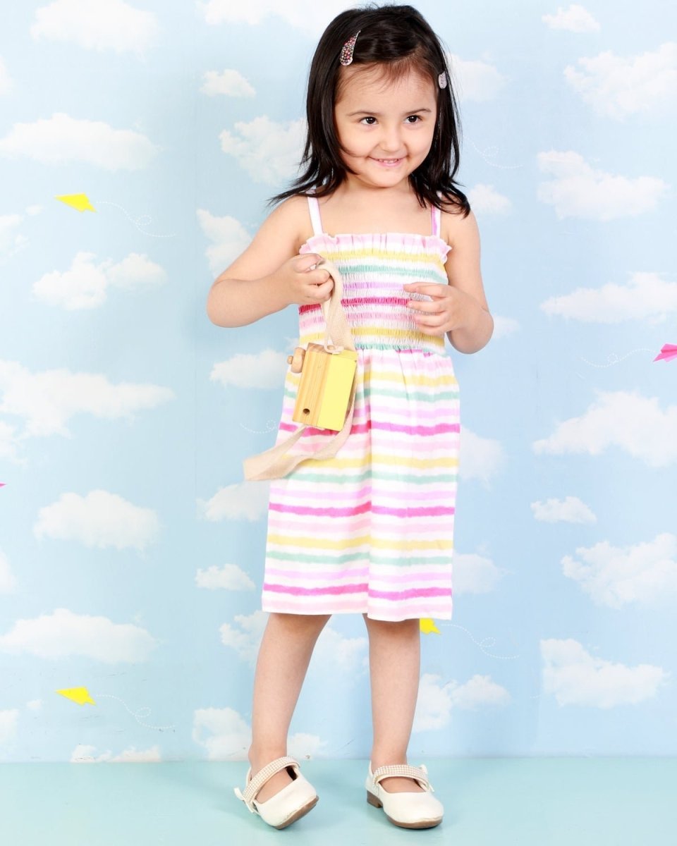 Lollipop Pink Girls Casual Cotton Dress