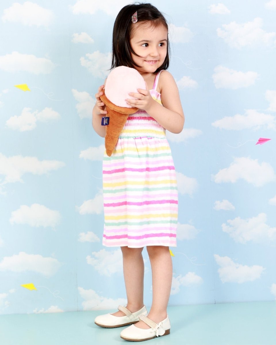 Lollipop Pink Girls Casual Cotton Dress