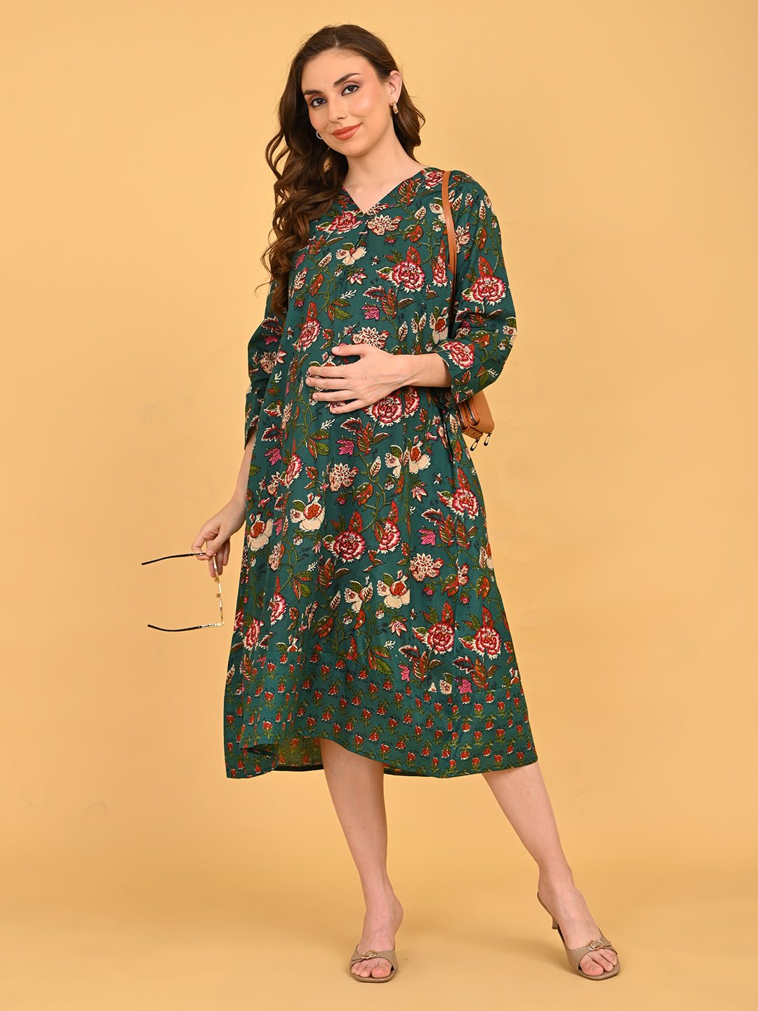  Lush Out Maternity and Nursing Dress Green