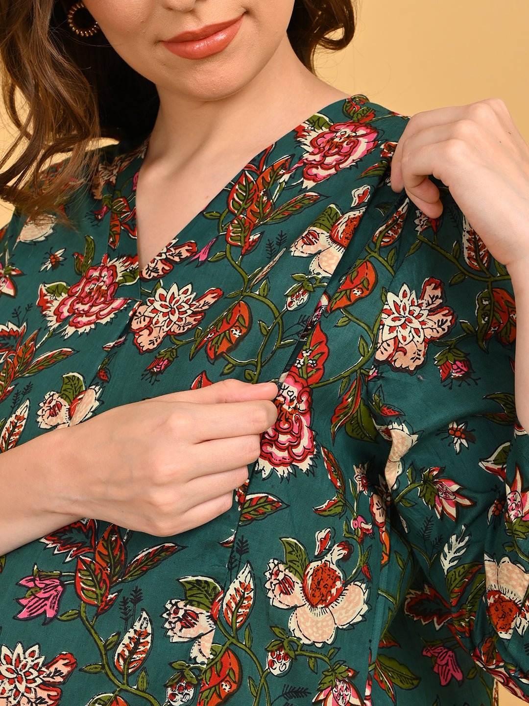  Lush Out Maternity and Nursing Dress Green