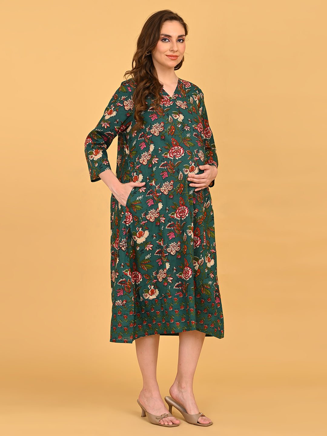  Lush Out Maternity and Nursing Dress Green