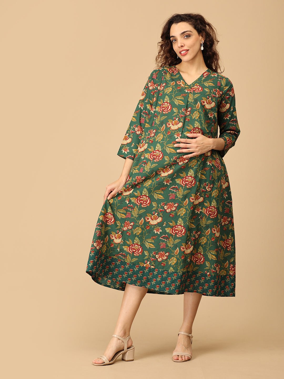  Lush Out Maternity and Nursing Dress Green