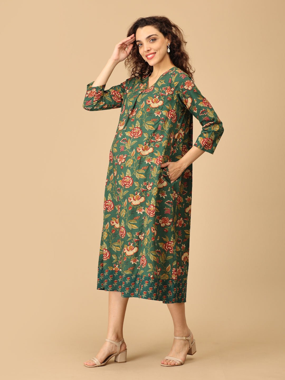  Lush Out Maternity and Nursing Dress Green