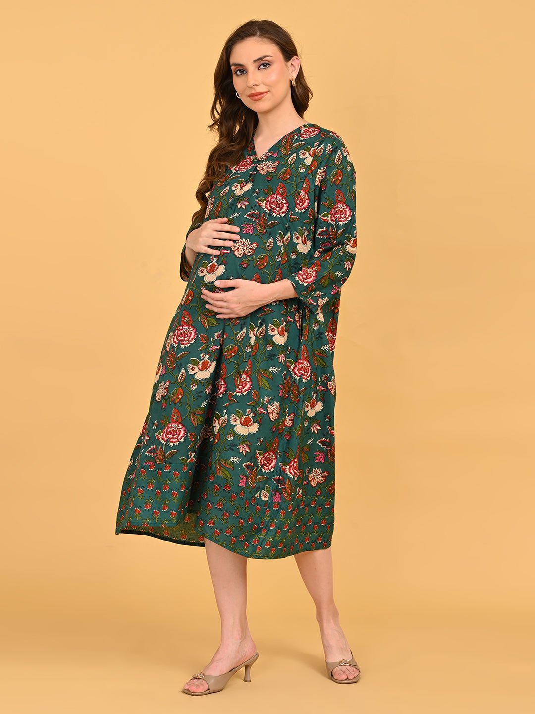  Lush Out Maternity and Nursing Dress Green