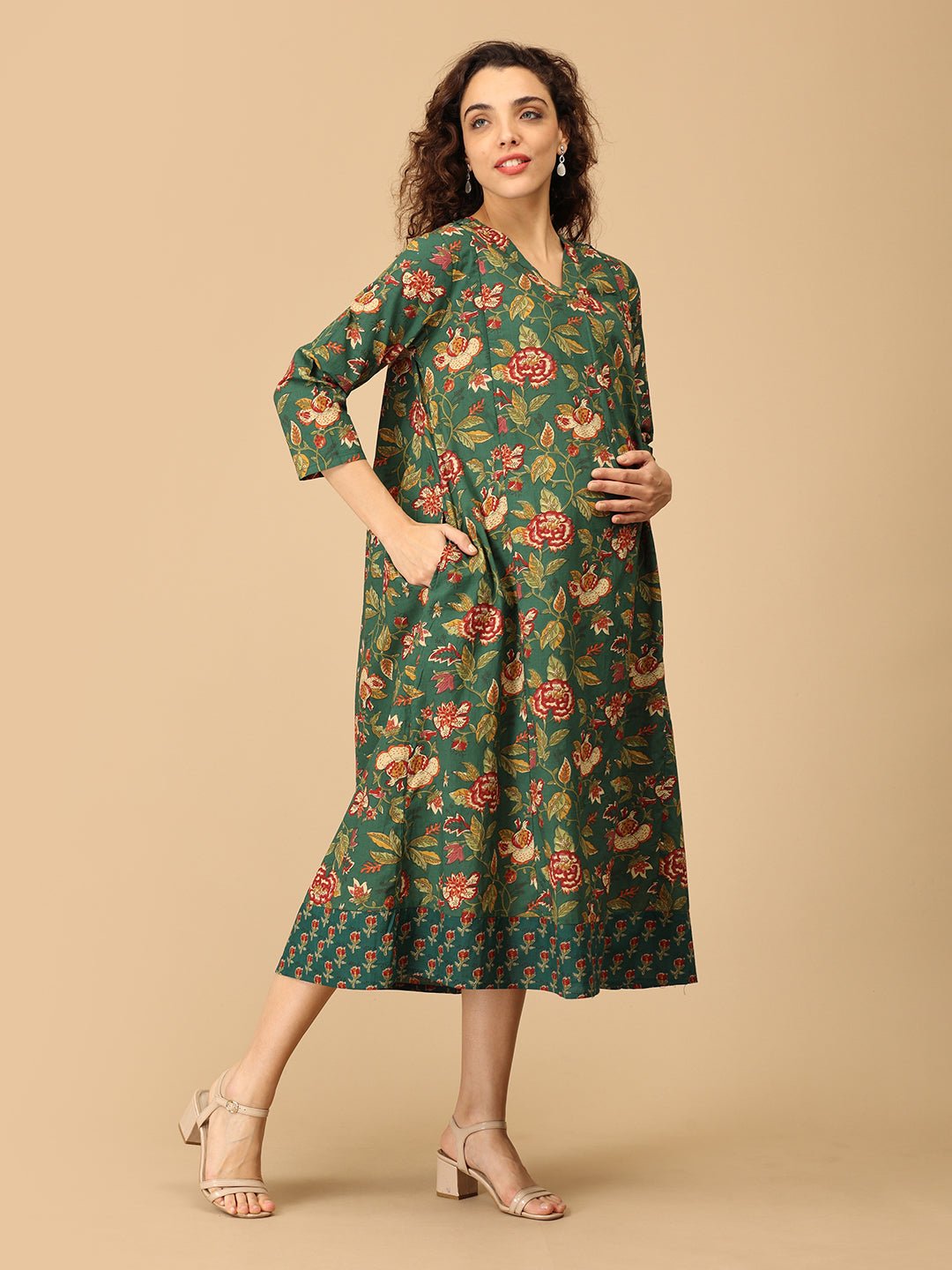  Lush Out Maternity and Nursing Dress Green