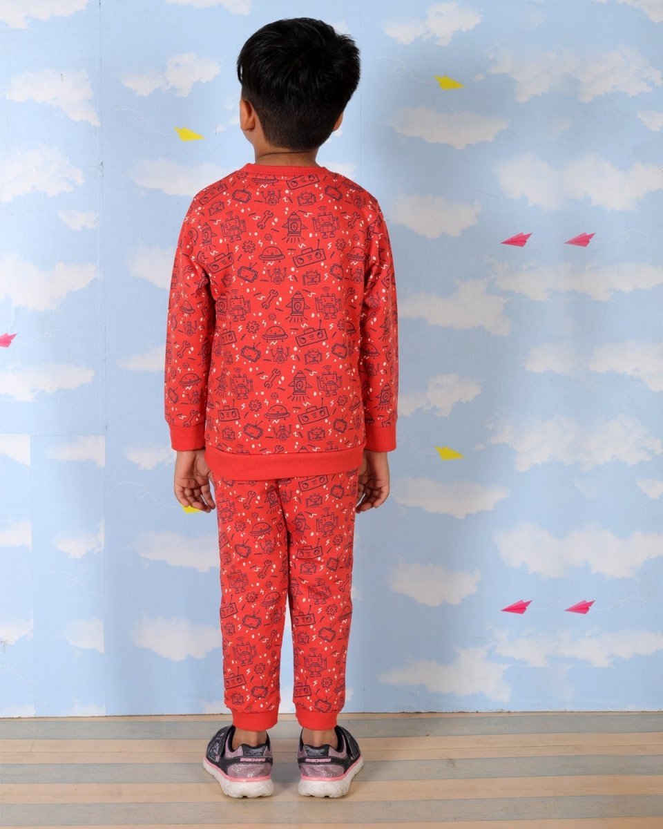 Red Machine Man Robot Jogger Set For Boys