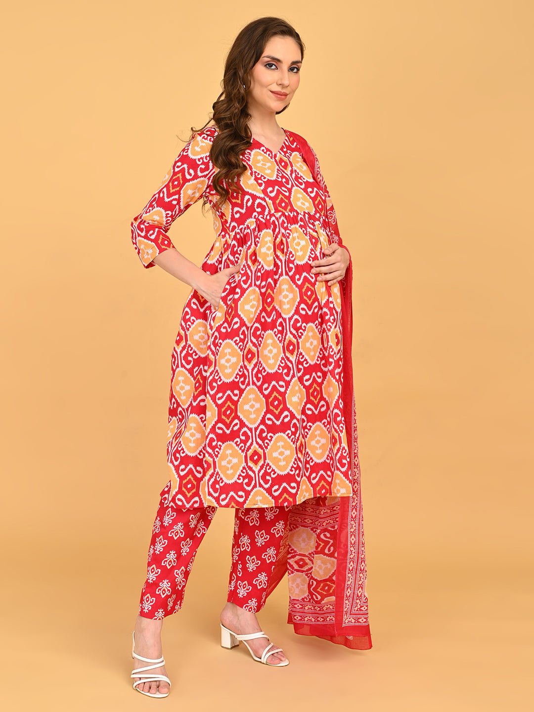  Magenta Atelier Maternity and Nursing Kurta Set Pink