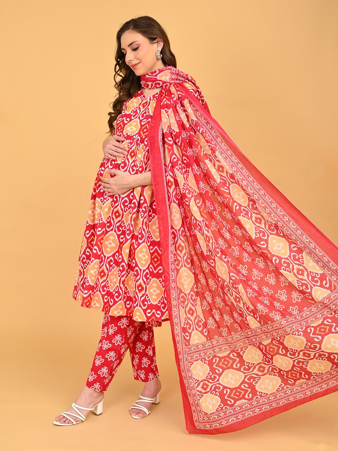  Magenta Atelier Maternity and Nursing Kurta Set Pink