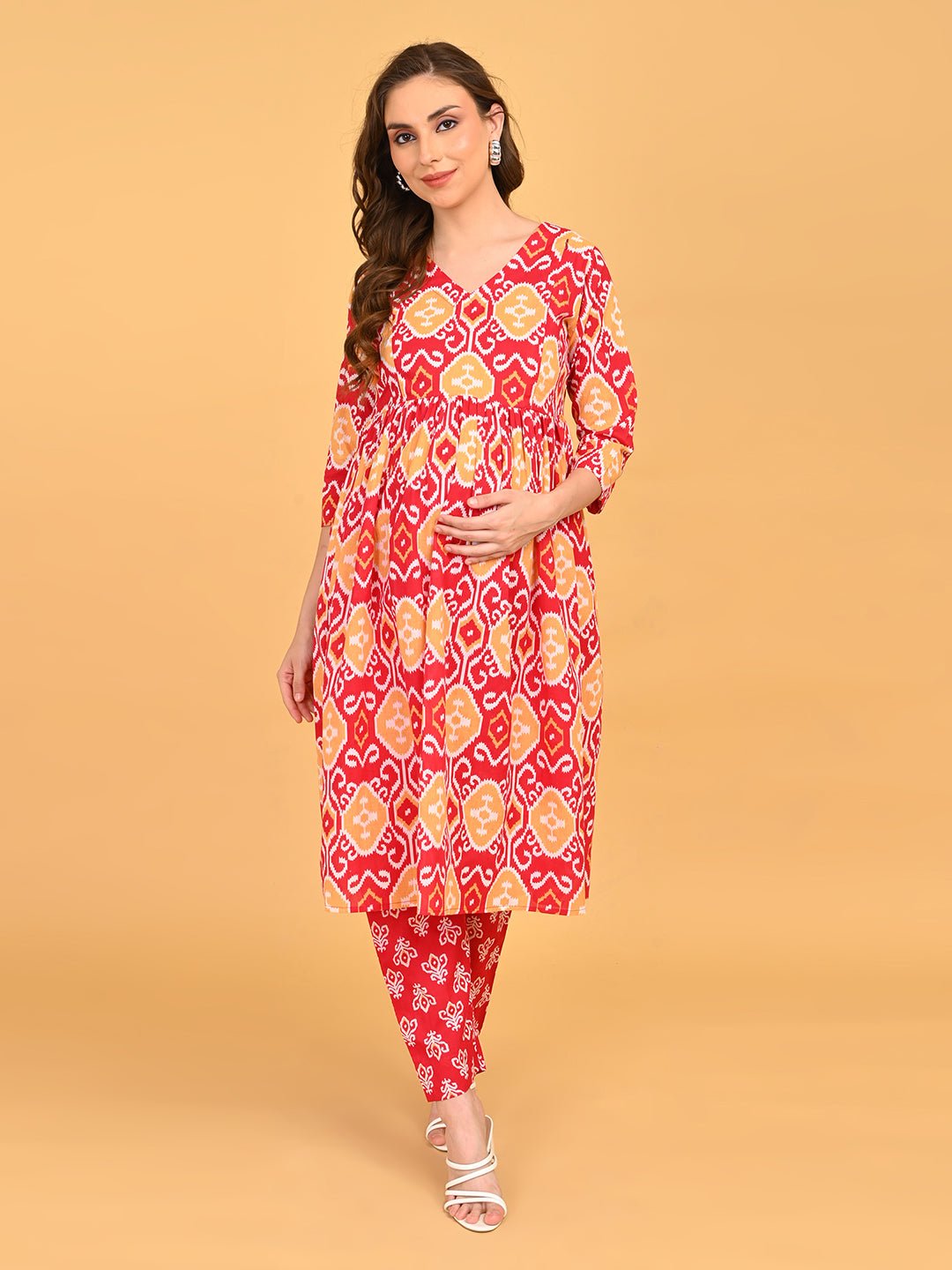  Magenta Atelier Maternity and Nursing Kurta Set Pink
