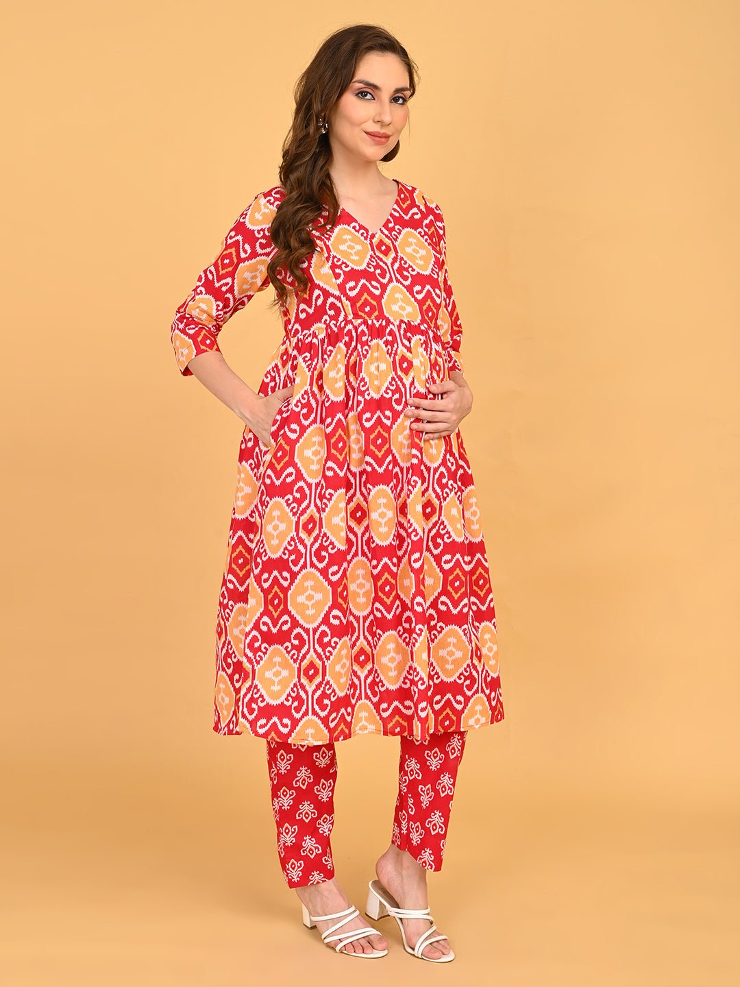  Magenta Atelier Maternity and Nursing Kurta Set Pink