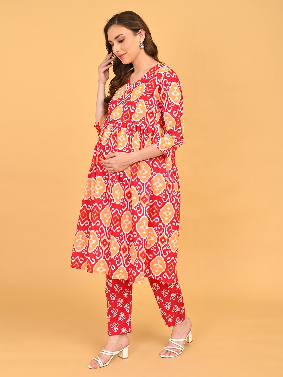  Magenta Atelier Maternity and Nursing Kurta Set Pink