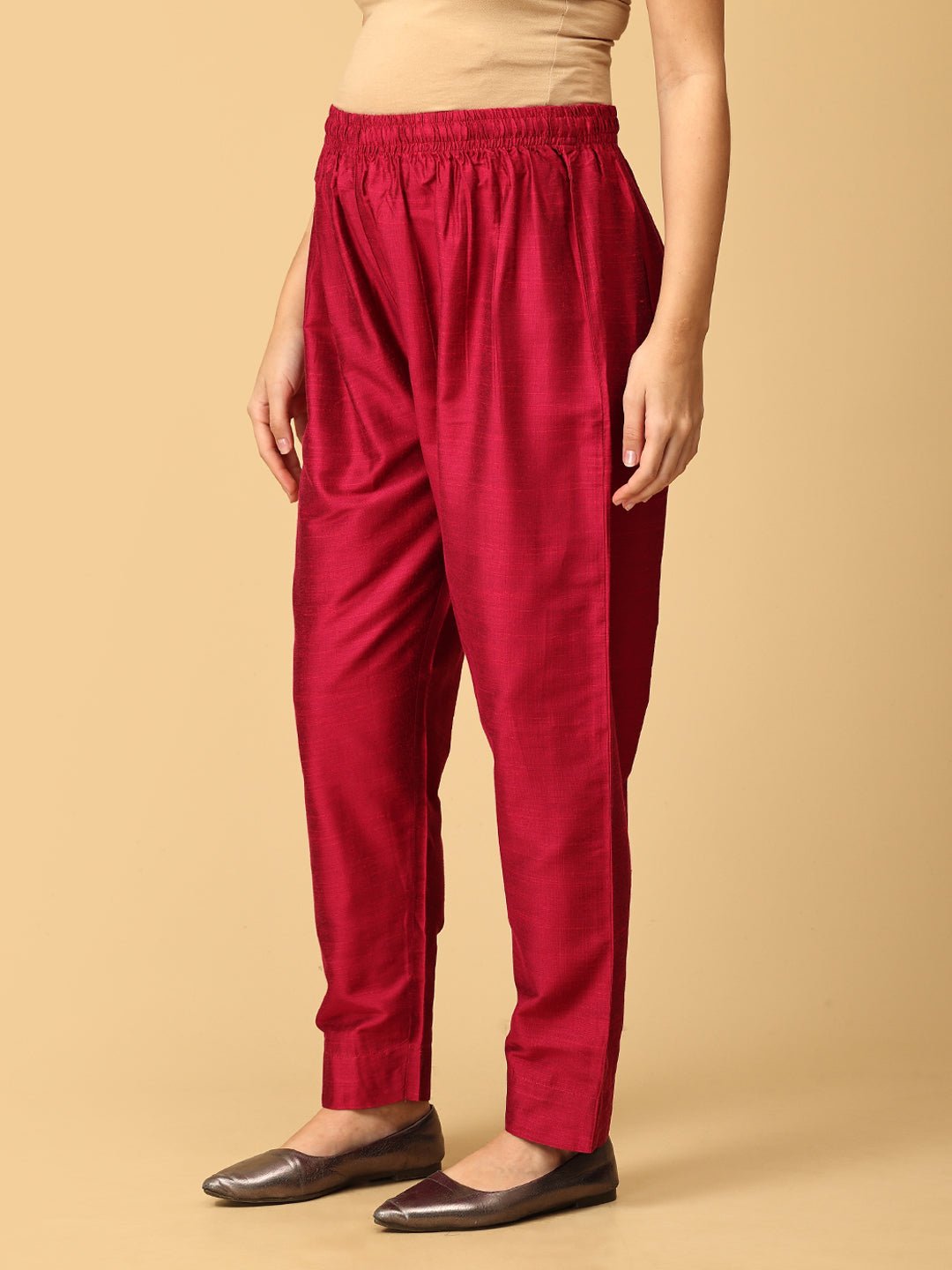  Magentastic Maternity and Nursing Silk Kurta Set Magenta