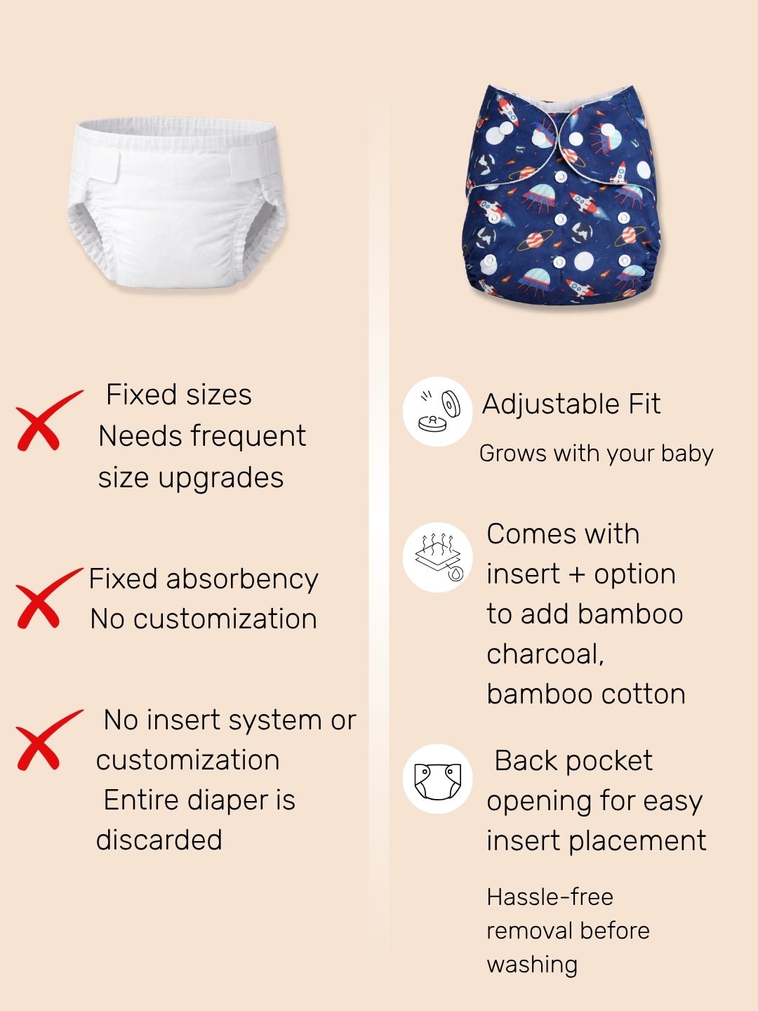 Make Some Magic Print Reusable Waterproof Cloth Diaper For Babies