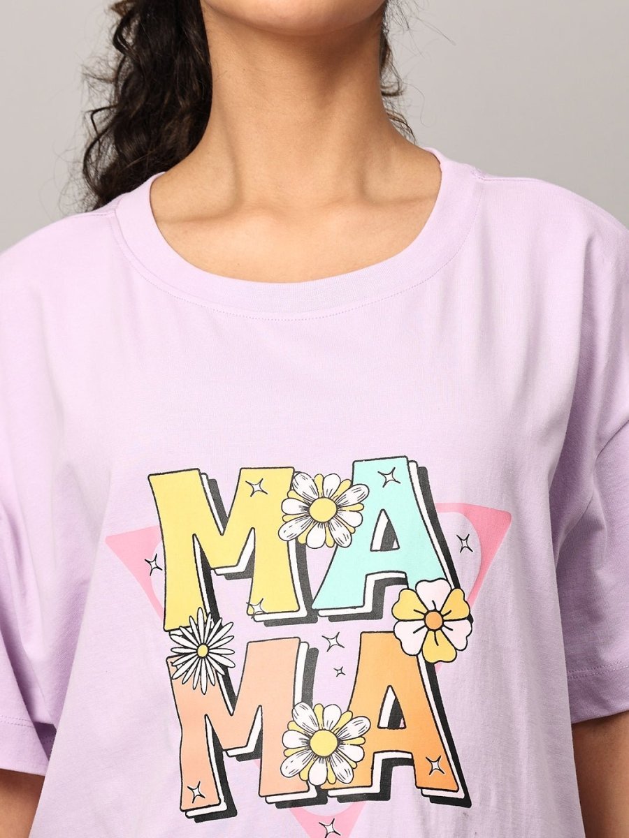  Mumma Oversized Maternity and Nursing T shirt Lavender