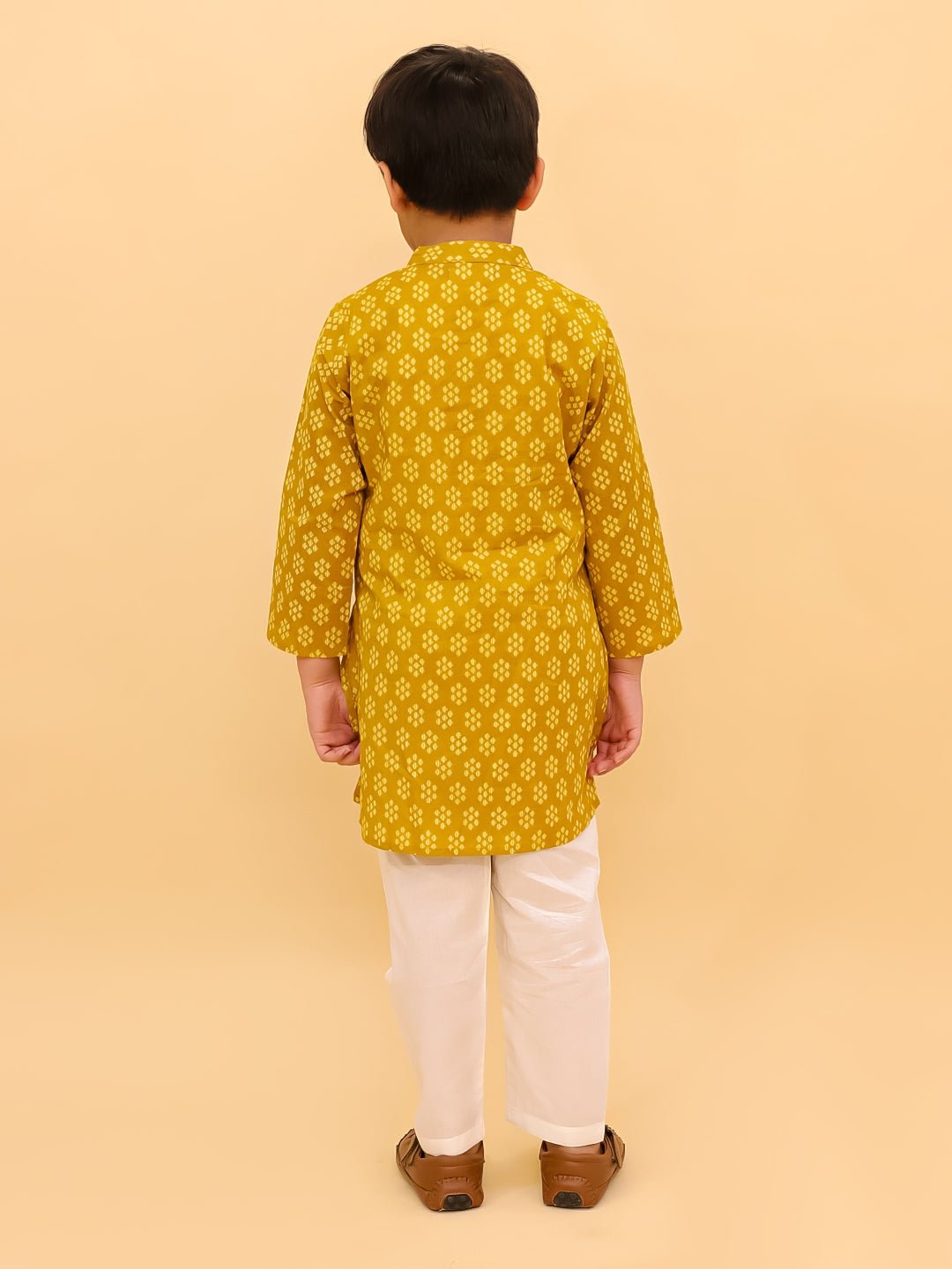 Mango Sorbet Yellow Cotton Boys Kurta Pajama Set