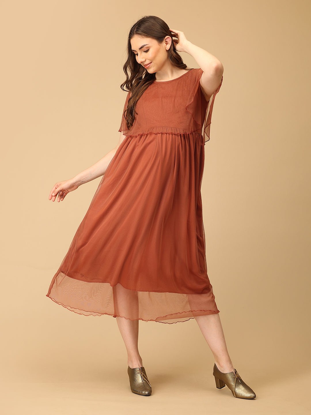  Maple Mist Maternity and Nursing Dress Mauve