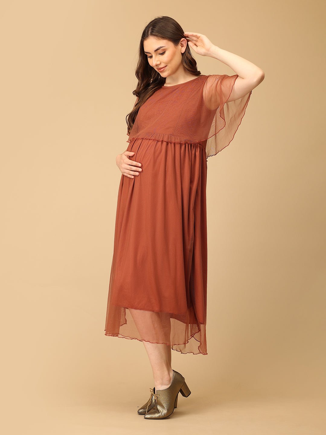  Maple Mist Maternity and Nursing Dress Mauve