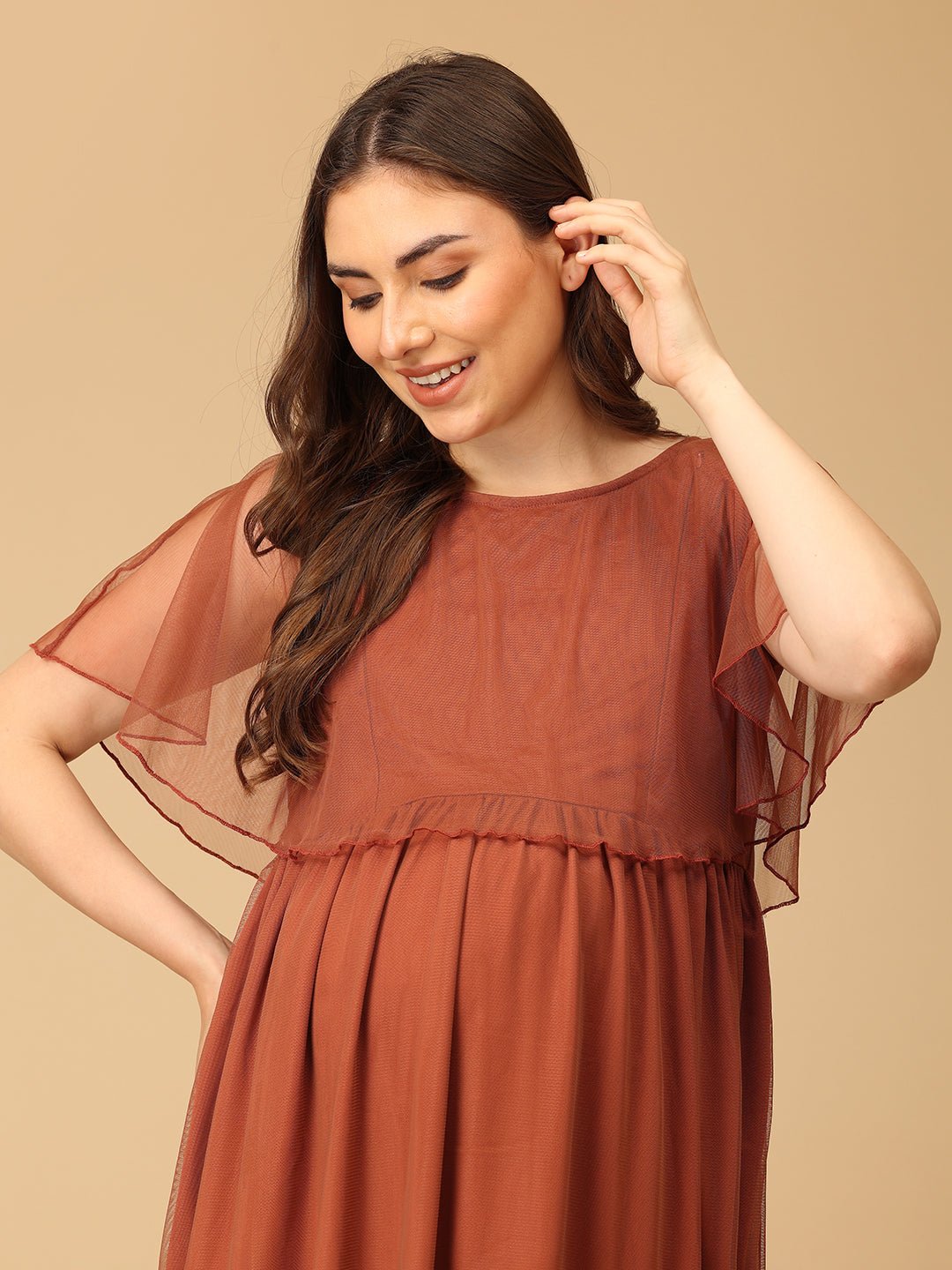  Maple Mist Maternity and Nursing Dress Mauve