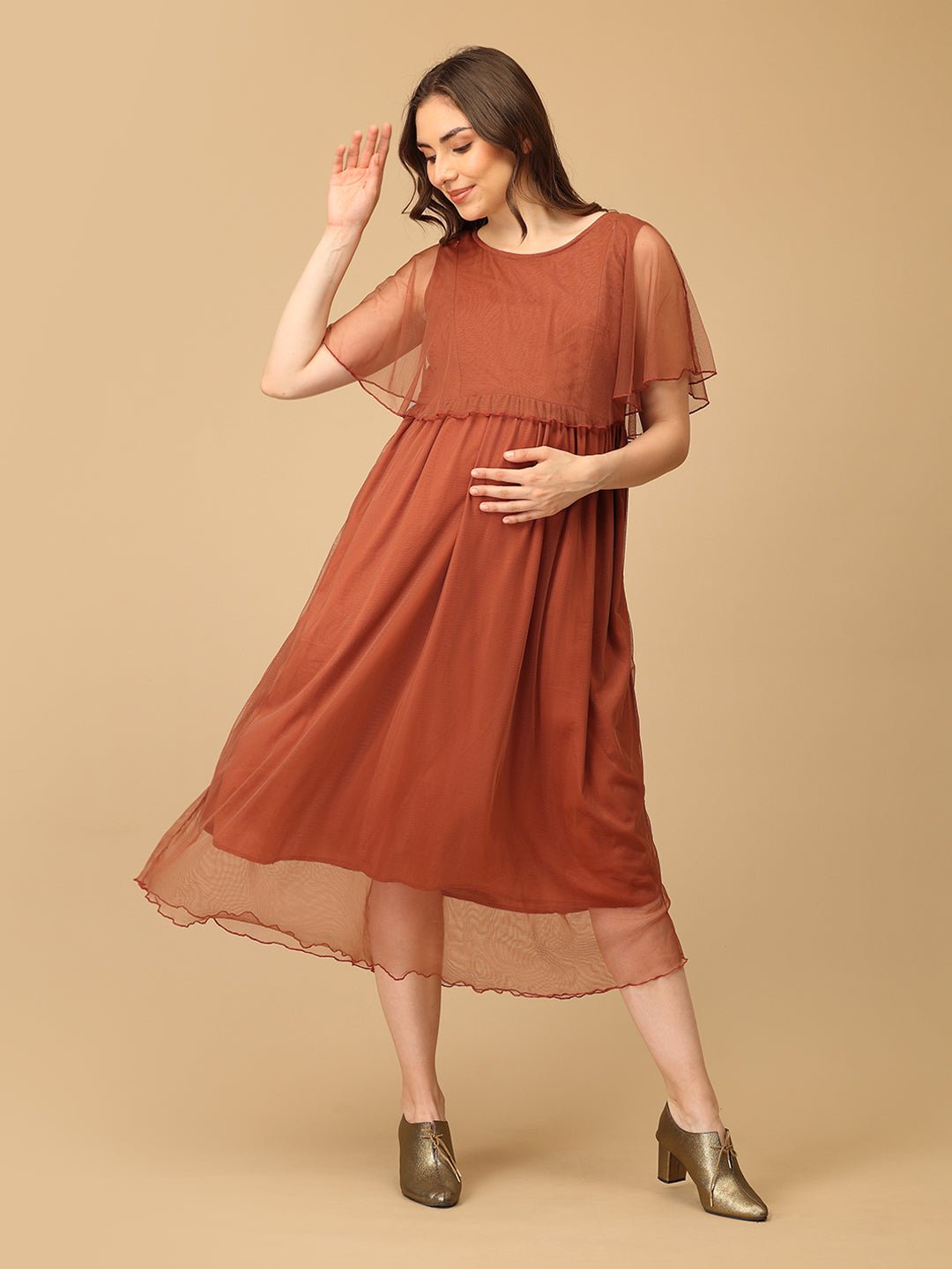  Maple Mist Maternity and Nursing Dress Mauve
