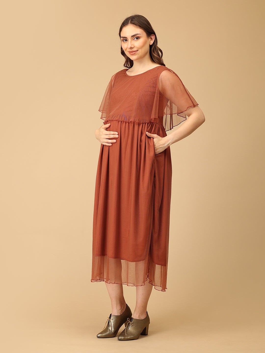  Maple Mist Maternity and Nursing Dress Mauve