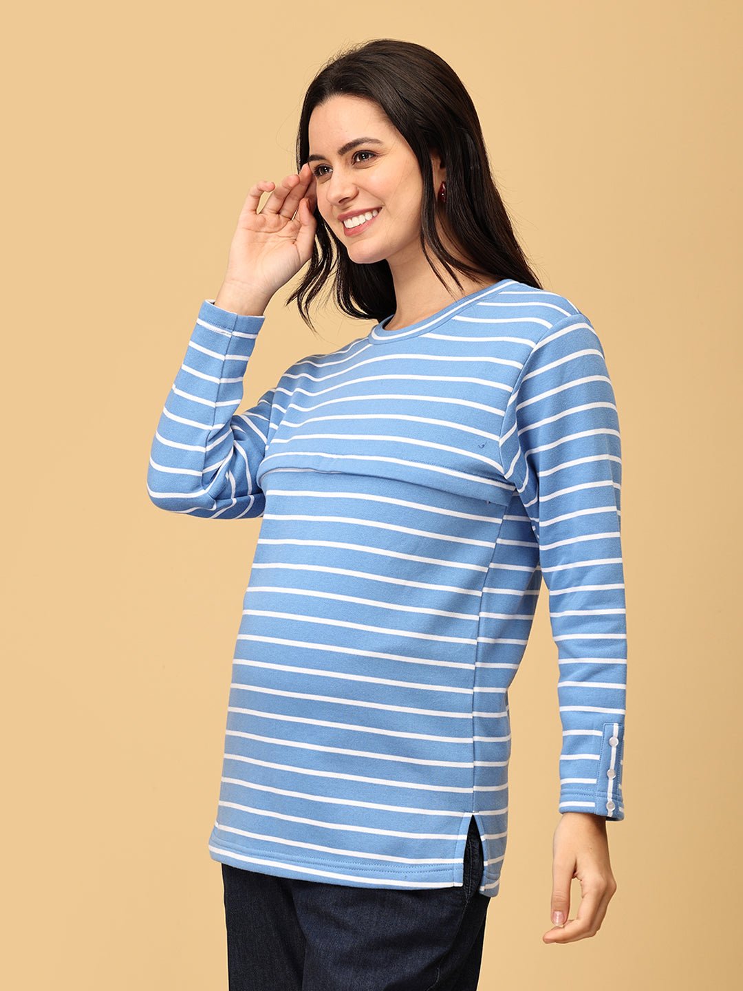  Maritime Muse Maternity and Nursing Sweatshirt Blue