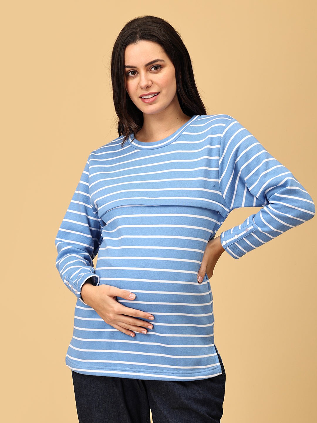  Maritime Muse Maternity and Nursing Sweatshirt Blue