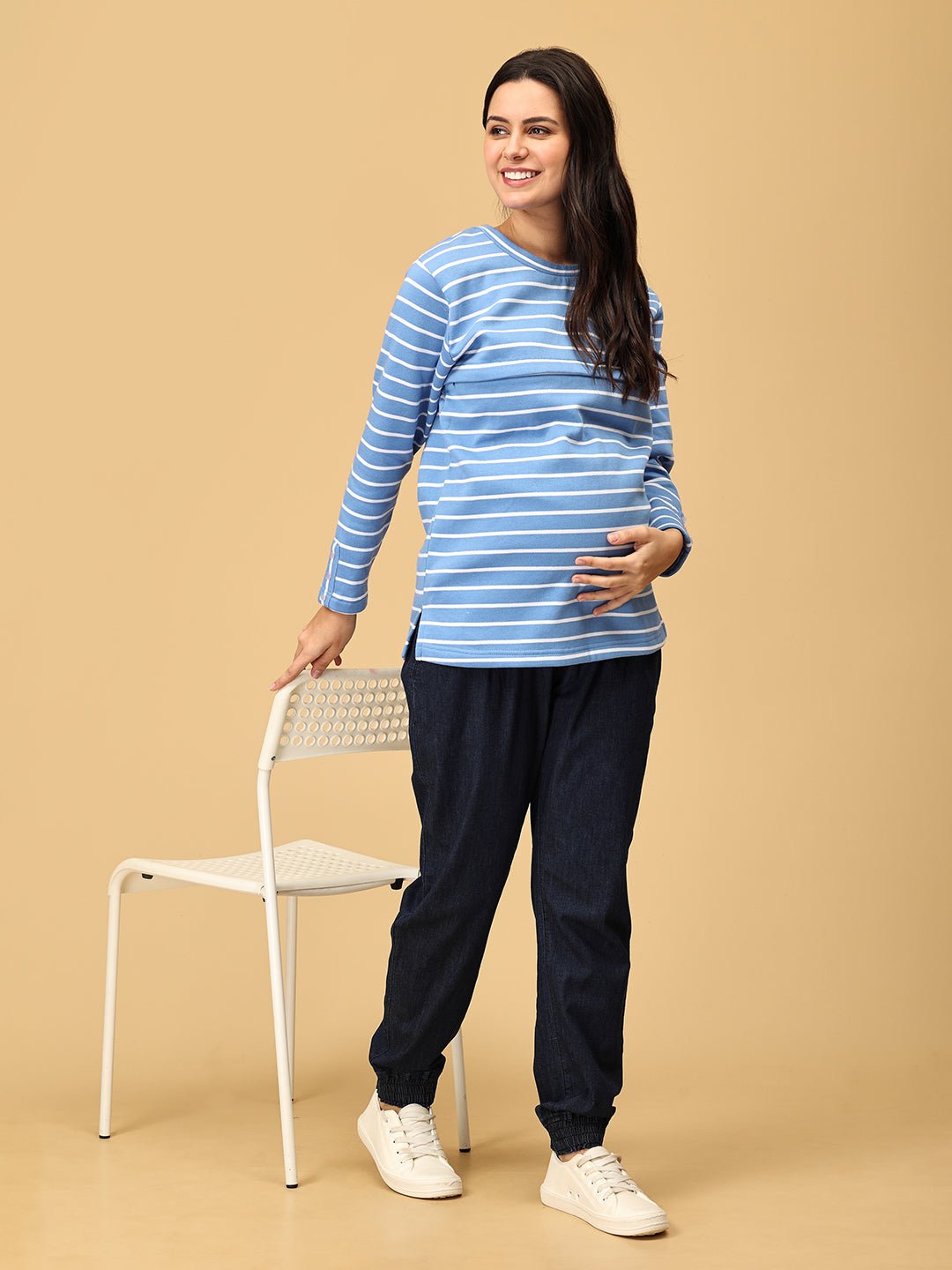  Maritime Muse Maternity and Nursing Sweatshirt Blue