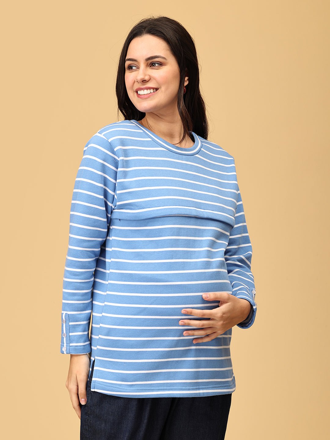  Maritime Muse Maternity and Nursing Sweatshirt Blue
