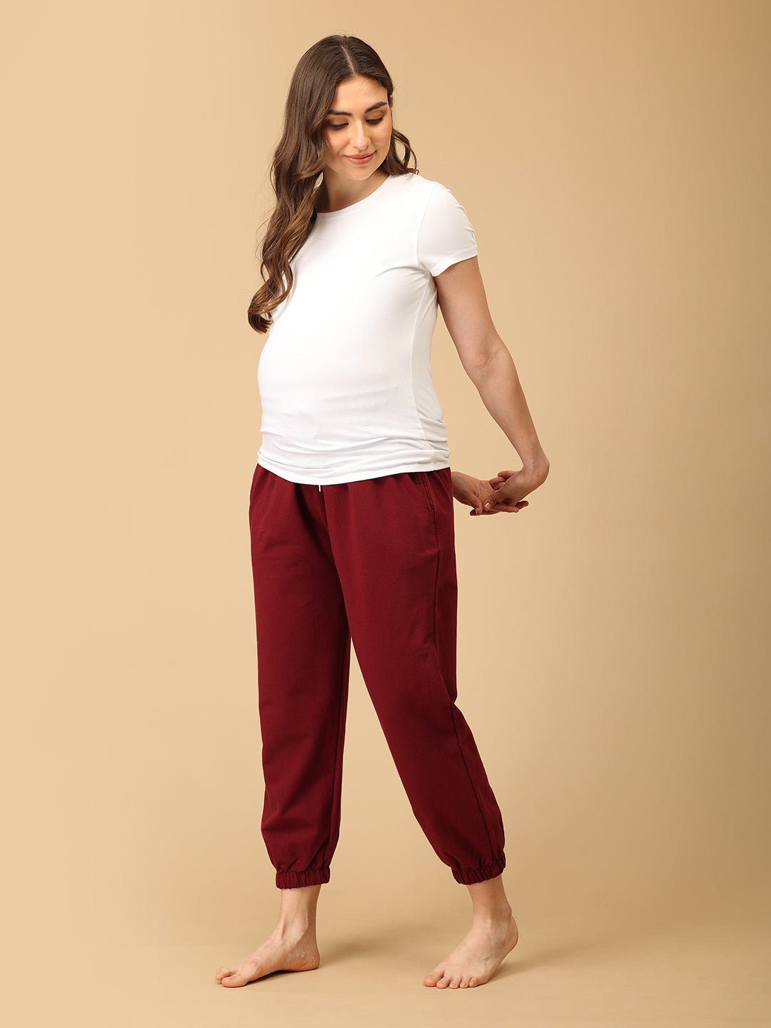  Maroon Maternity Joggers Maroon