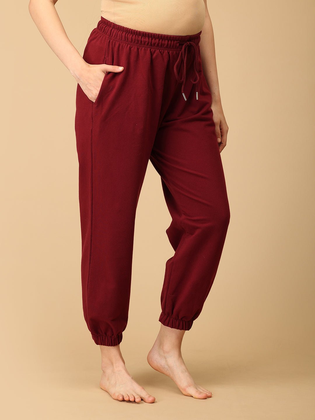 Maroon Maternity Joggers Maroon