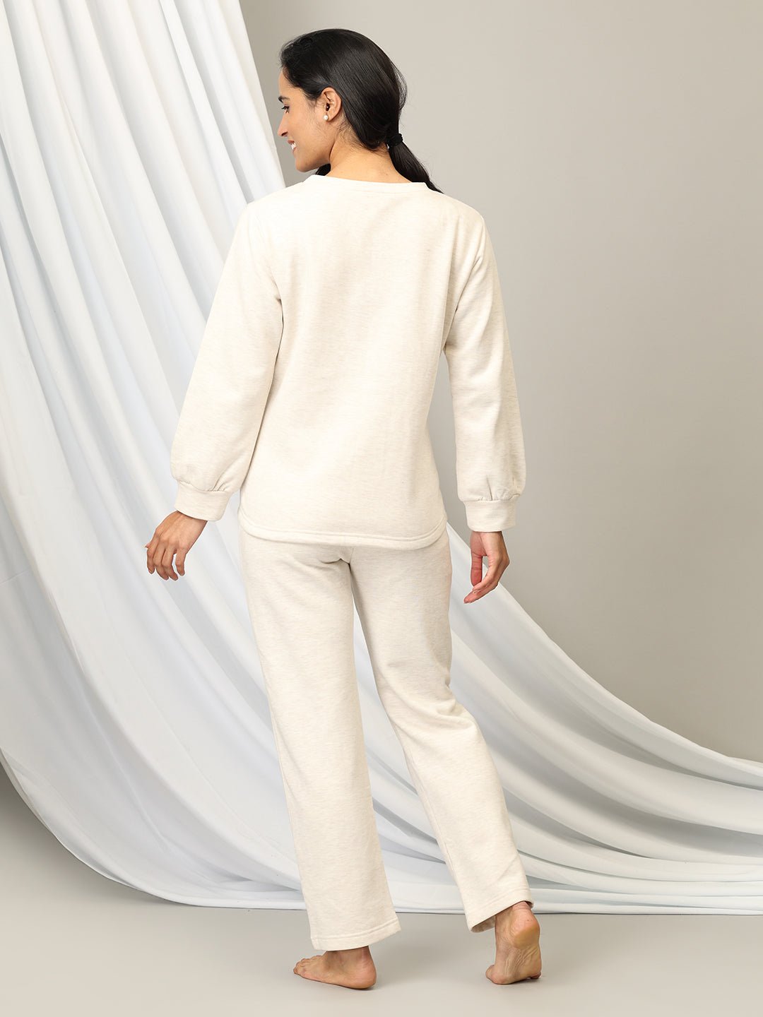  Marshmallow Maternity and Nursing Pajama Loungewear Set White