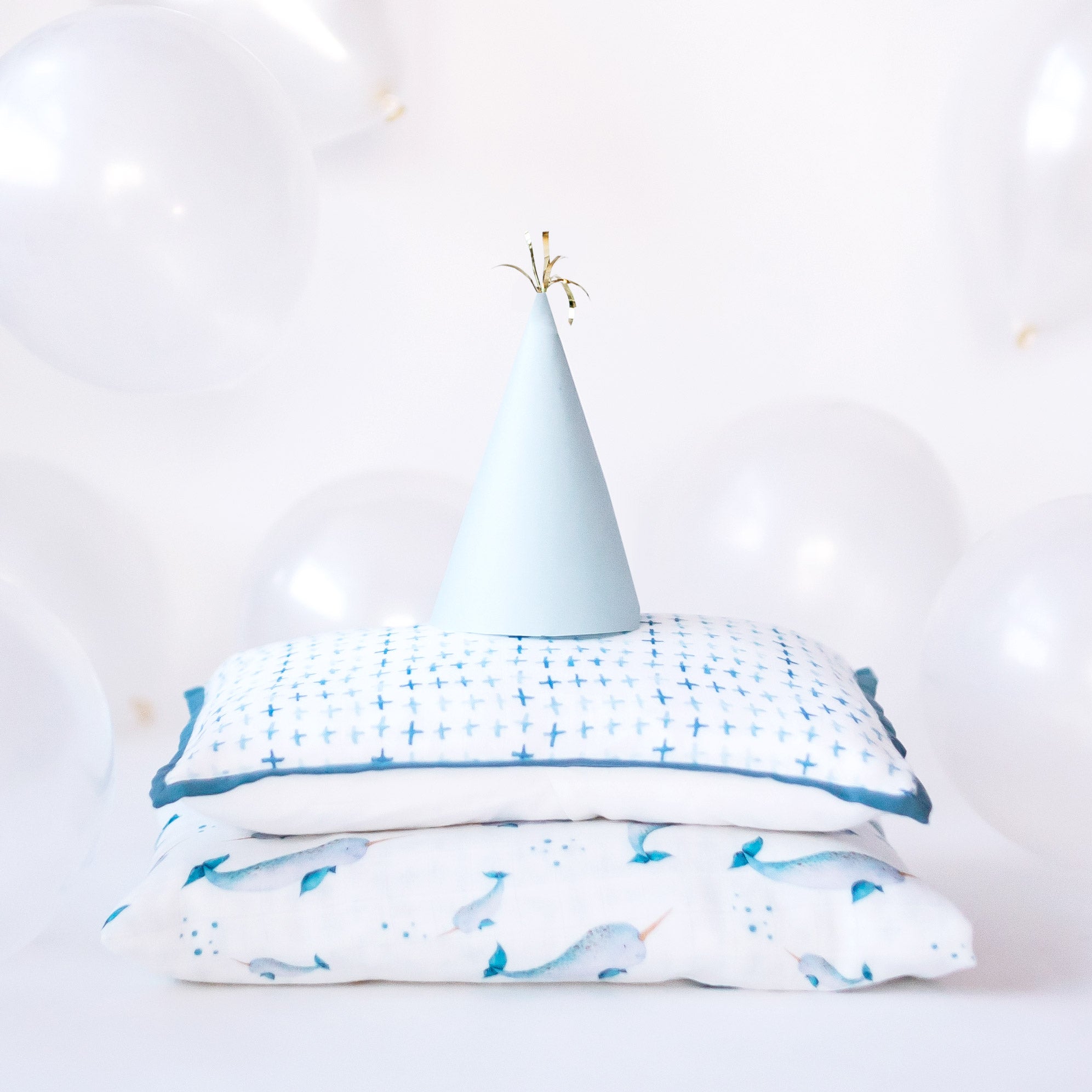 Bunny Printed Bamboo Muslin 2 Pcs Birthday Bundle For Babies