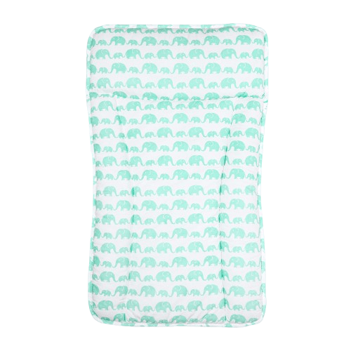Masilo Changing Mat Reversible Organic Cotton Water Resistant Elephant Parade 30x17in