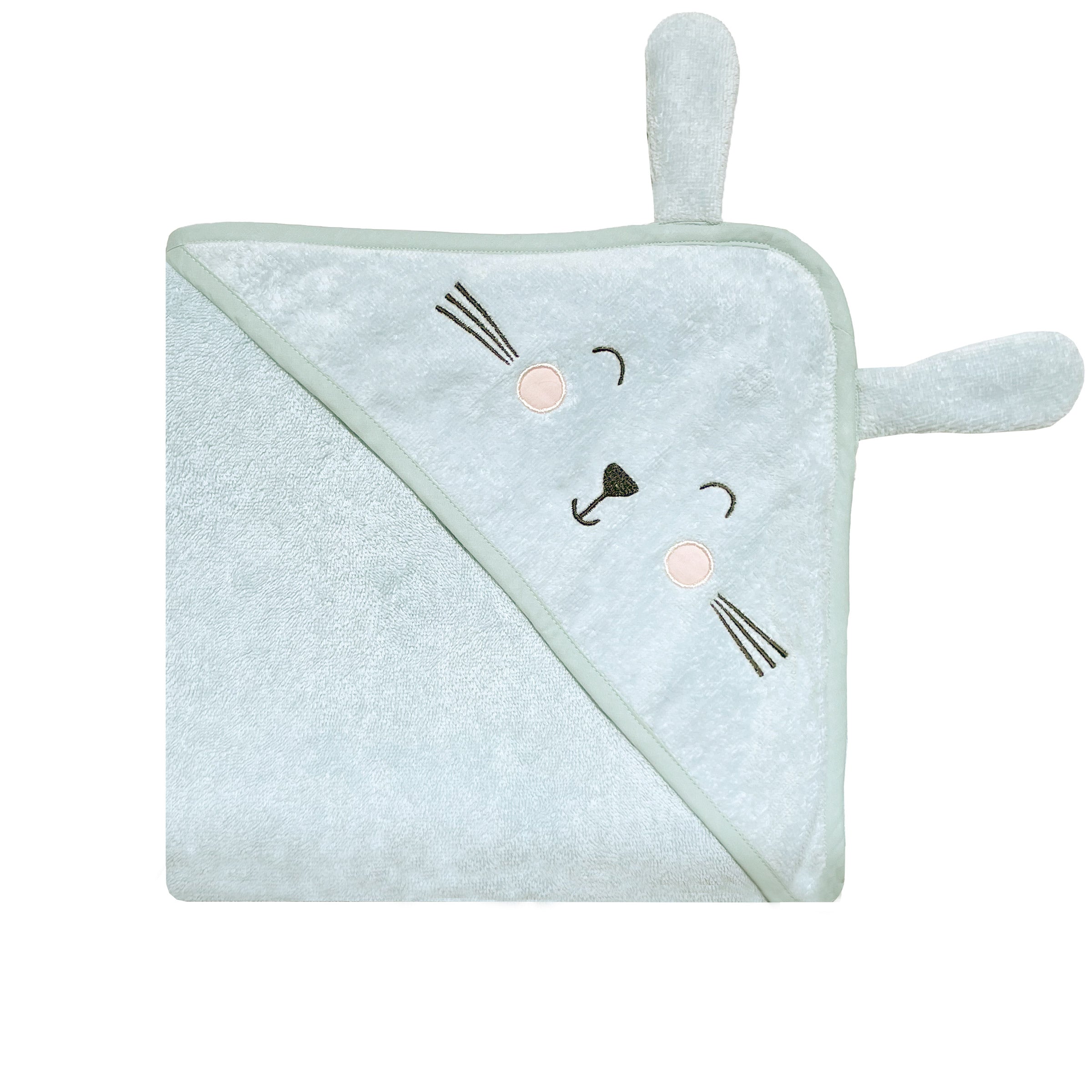 Polar White Hooded Cotton Baby Swaddle Towel Wrap