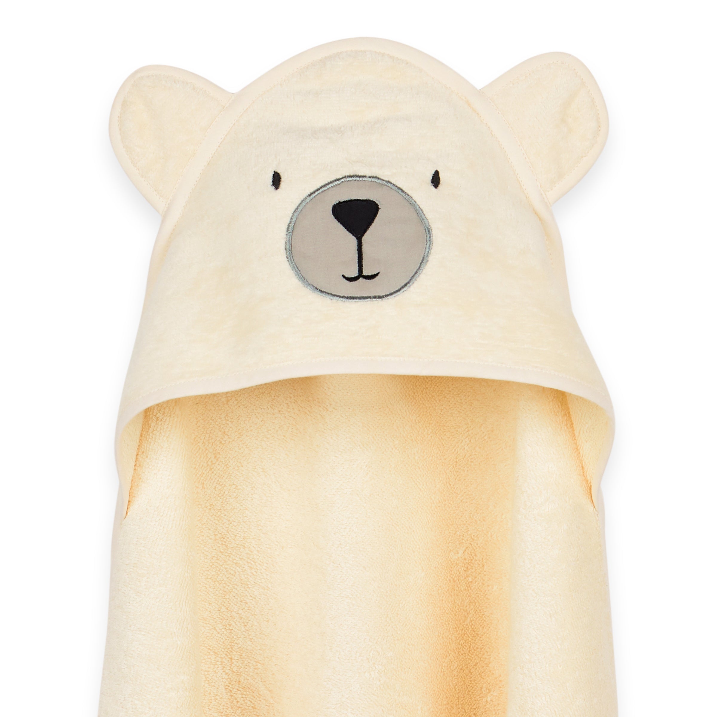 Polar White Hooded Cotton Baby Swaddle Towel Wrap