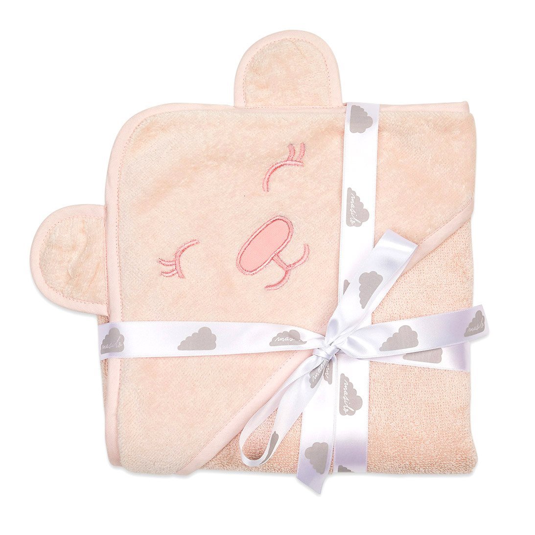 Polar White Hooded Cotton Baby Swaddle Towel Wrap