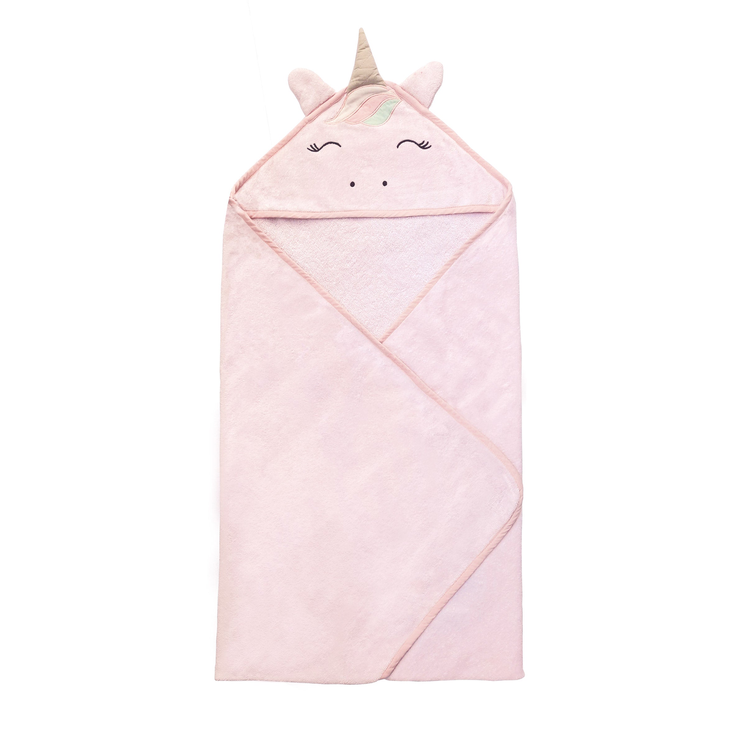 Polar White Hooded Cotton Baby Swaddle Towel Wrap