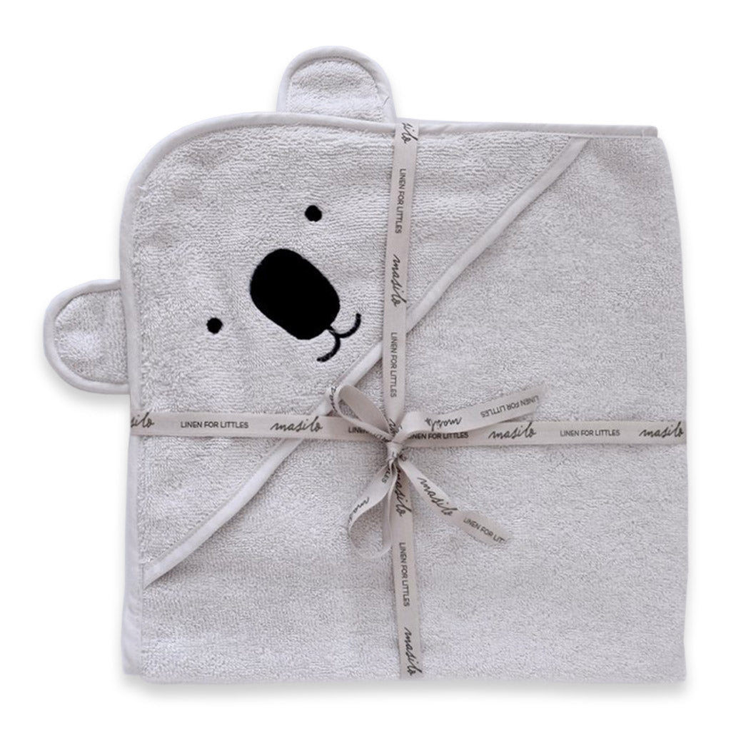 Polar White Hooded Cotton Baby Swaddle Towel Wrap